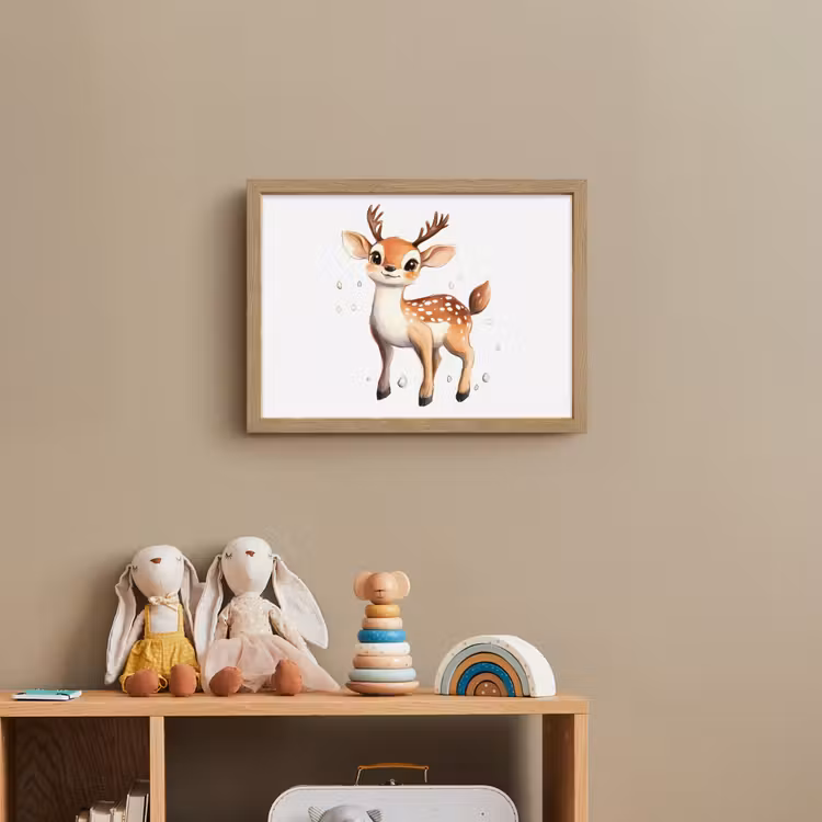 Hert - Dier - Bruin Light Box met batterij (Wandlamp kind) middel -sfeer2_kind