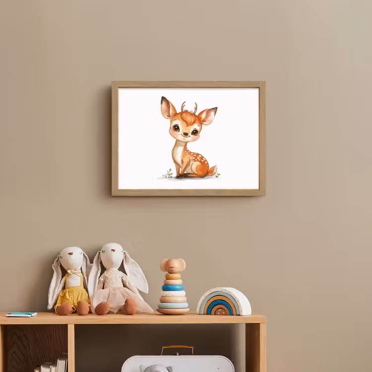 Hert - Baby - Dieren Light Box met batterij (Wandlamp kind) middel -sfeer2_kind