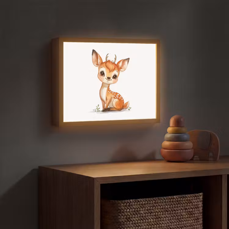 Hert - Baby - Dieren Light Box met batterij (Wandlamp kind) middel -sfeer5_kind