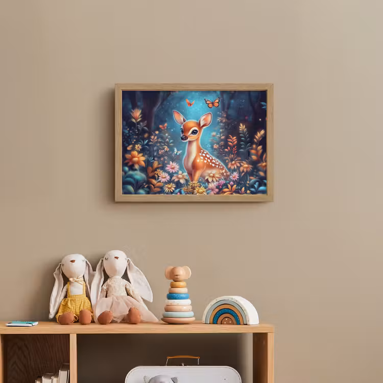 Hert - Magisch - Sprookjesbos Light Box met batterij (Wandlamp kind) middel -sfeer2_kind