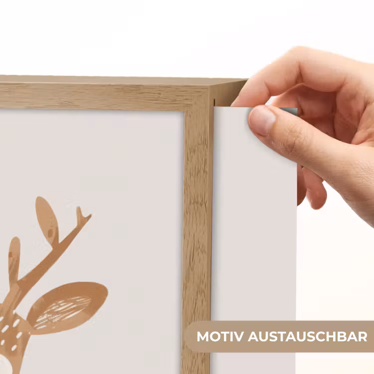 Hert - Bosdieren - Beige Light Box met batterij (Wandlamp kind) middel -USP_websiteprintDE