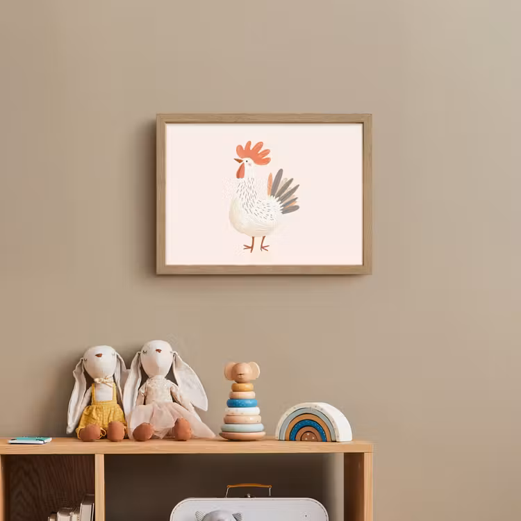 Kip - Boerderij - Dieren Light Box met batterij (Wandlamp kind) middel -sfeer2_kind