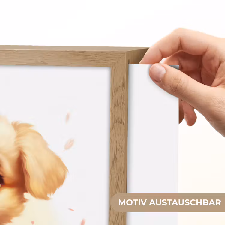 Hond - Bloemen - Roze - Meisjes - Kind Light Box met batterij (Wandlamp kind) middel -USP_websiteprintDE