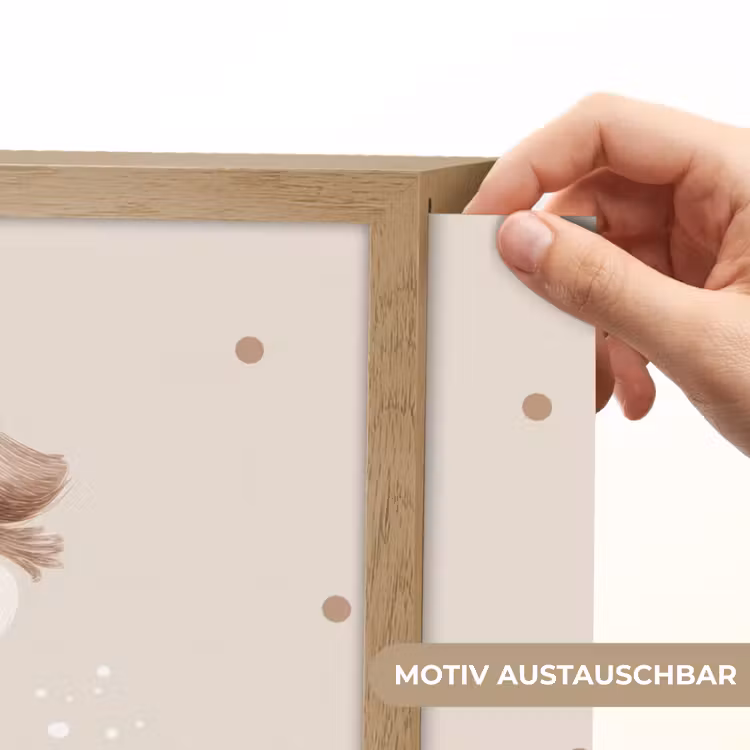 Hond - Gevlekt - Bruin - Stippen Light Box met batterij (Wandlamp kind) middel -USP_websiteprintDE