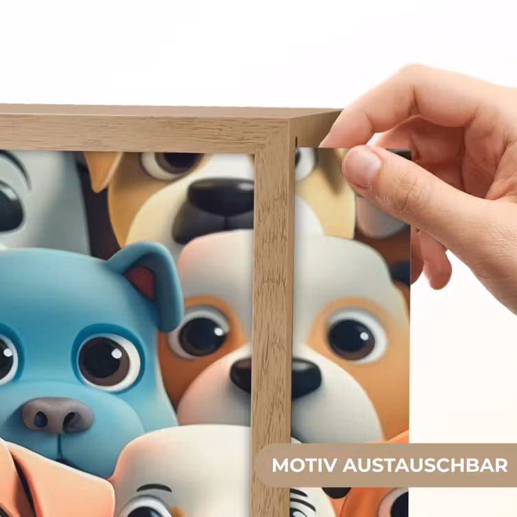 Hond - Dieren - Patronen - Bruin - Meiden - Jongens Light Box met batterij (Wandlamp kind) middel -USP_websiteprintDE