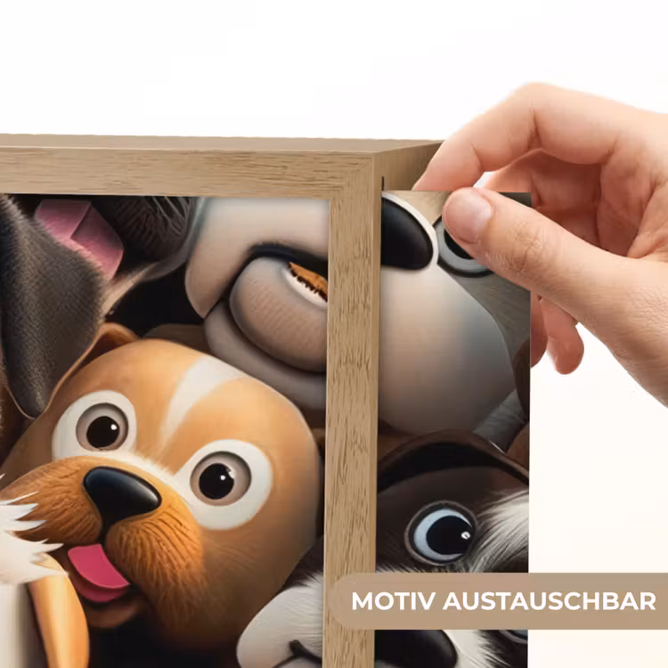 Hond - Dieren - Patronen - Bruin - Meisjes - Jongens Light Box met batterij (Wandlamp kind) middel -USP_websiteprintDE