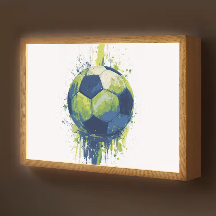 Illustratie - Abstract - Voetbal - Verfspatten Light Box met batterij (Wandlamp kind) middel -z3d_website