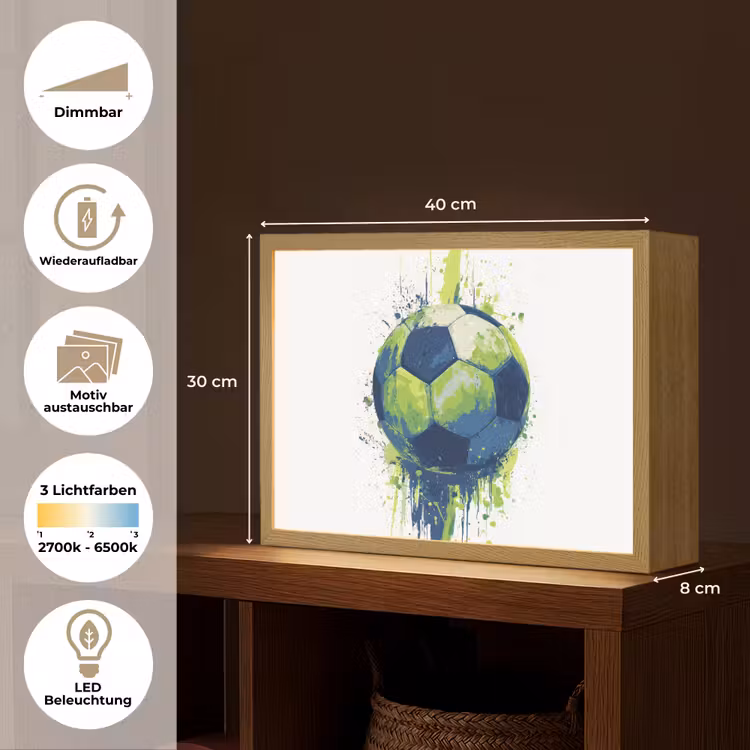 Illustratie - Abstract - Voetbal - Verfspatten Light Box met batterij (Wandlamp kind) middel -USP_websiteoverzichtDE