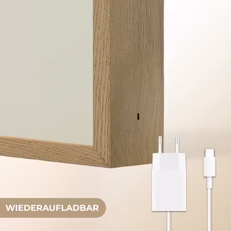 Illustratie - Vos - Konijn - Bladeren Light Box met batterij (Wandlamp kind) middel -USP_websiteoplaadbaarDE