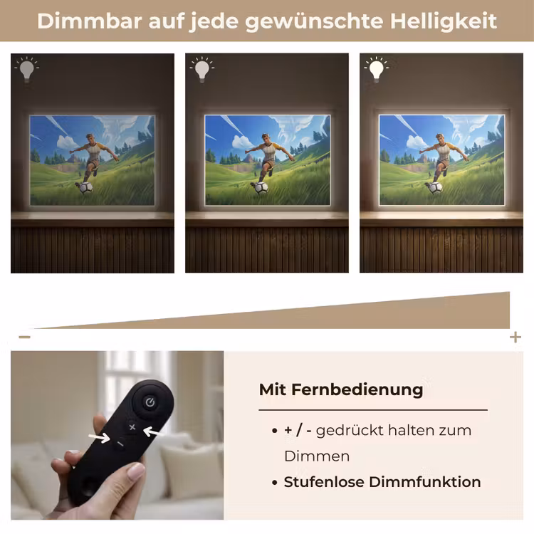 Illustratie - Voetbal - Game - Grasveld Light Box met batterij (Wandlamp kind) middel -USP_dimbaarDE
