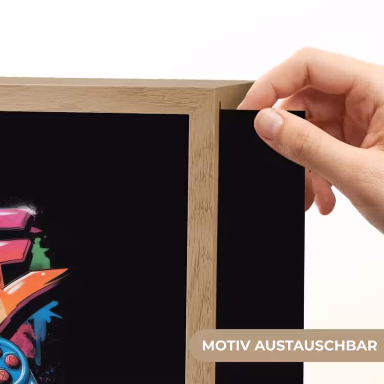 Illustratie - Graffiti - Kleurrijk - Controller Light Box met batterij (Wandlamp kind) middel -USP_websiteprintDE