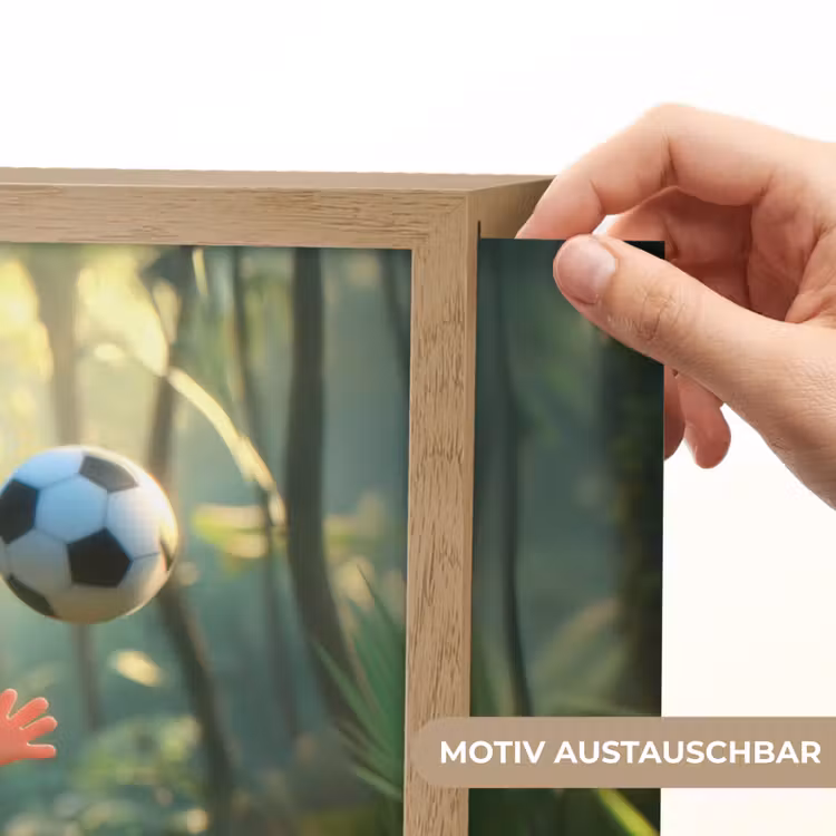 Jongen - Voetbal - Bos Light Box met batterij (Wandlamp kind) middel -USP_websiteprintDE