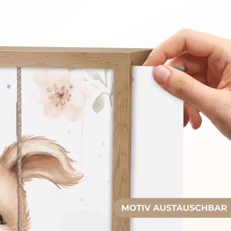 Konijn - Baby dier - Kinderen Light Box met batterij (Wandlamp kind) middel -USP_websiteprintDE