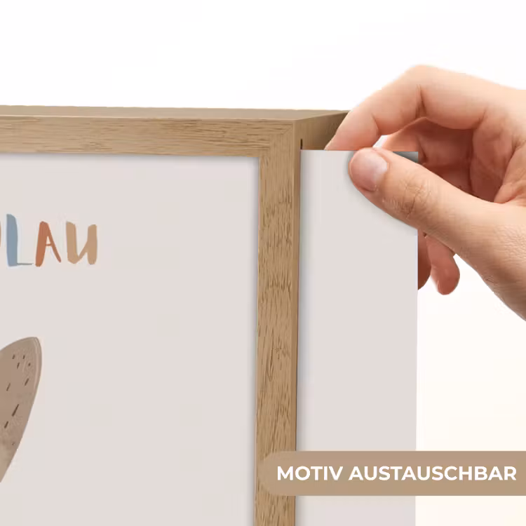 Konijn - Beige - Dier - Slim - Quote Light Box met batterij (Wandlamp kind) middel -USP_websiteprintDE