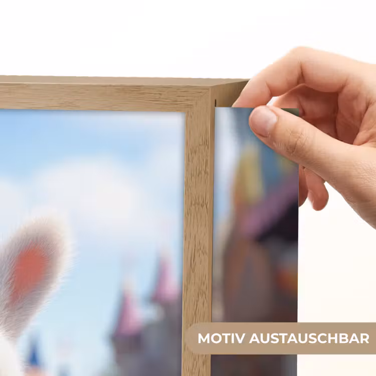 Konijn - Ballonnen - Gekleurd - Confetti Light Box met batterij (Wandlamp kind) middel -USP_websiteprintDE