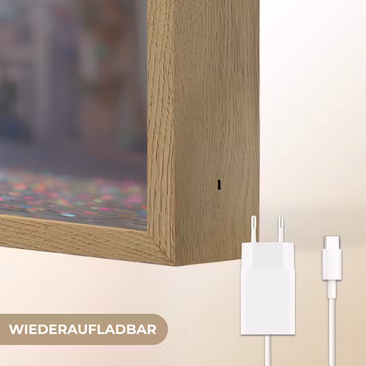Konijn - Ballonnen - Gekleurd - Confetti Light Box met batterij (Wandlamp kind) middel -USP_websiteoplaadbaarDE