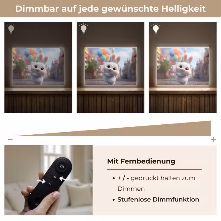 Konijn - Ballonnen - Gekleurd - Confetti Light Box met batterij (Wandlamp kind) middel -USP_dimbaarDE