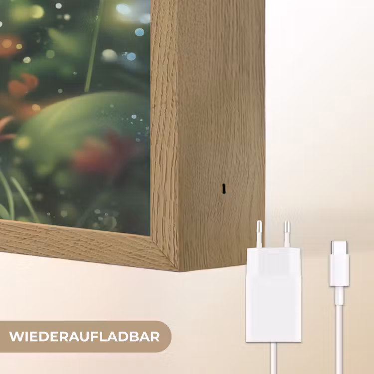 Konijn - Dieren - Bloemen - Natuur Light Box met batterij (Wandlamp kind) middel -USP_websiteoplaadbaarDE