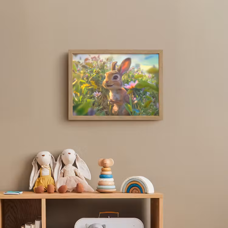 Konijn - Dieren - Natuur Light Box met batterij (Wandlamp kind) middel -sfeer2_kind
