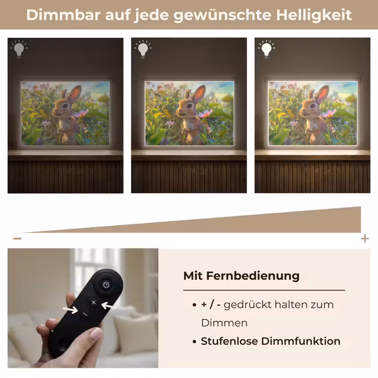 Konijn - Dieren - Natuur Light Box met batterij (Wandlamp kind) middel -USP_dimbaarDE