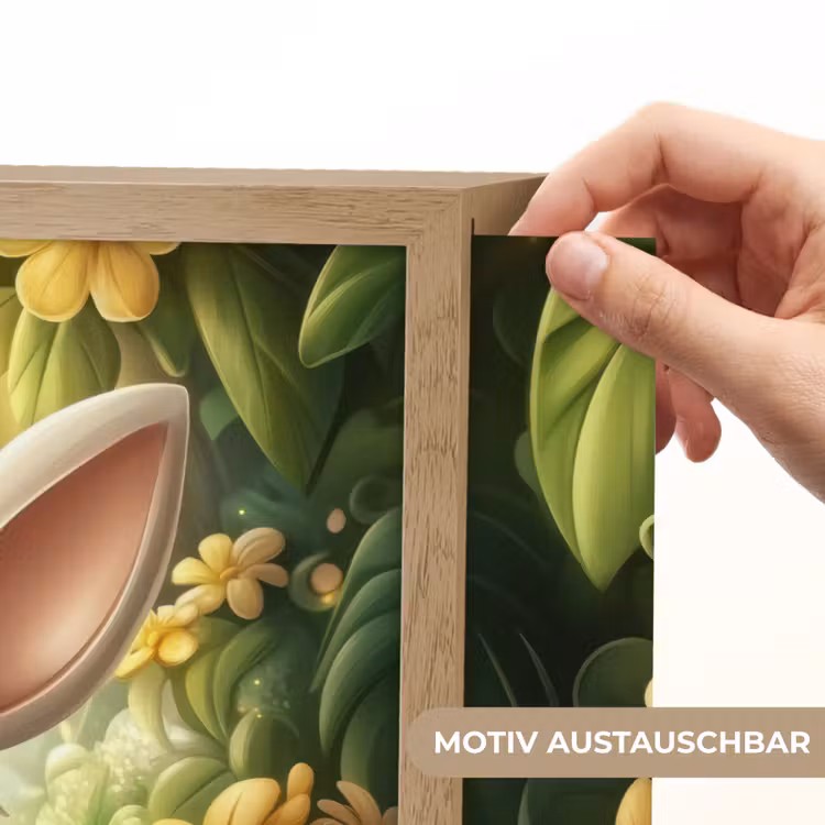 Konijn - Bos - Vlinders - Cartoon Light Box met batterij (Wandlamp kind) middel -USP_websiteprintDE