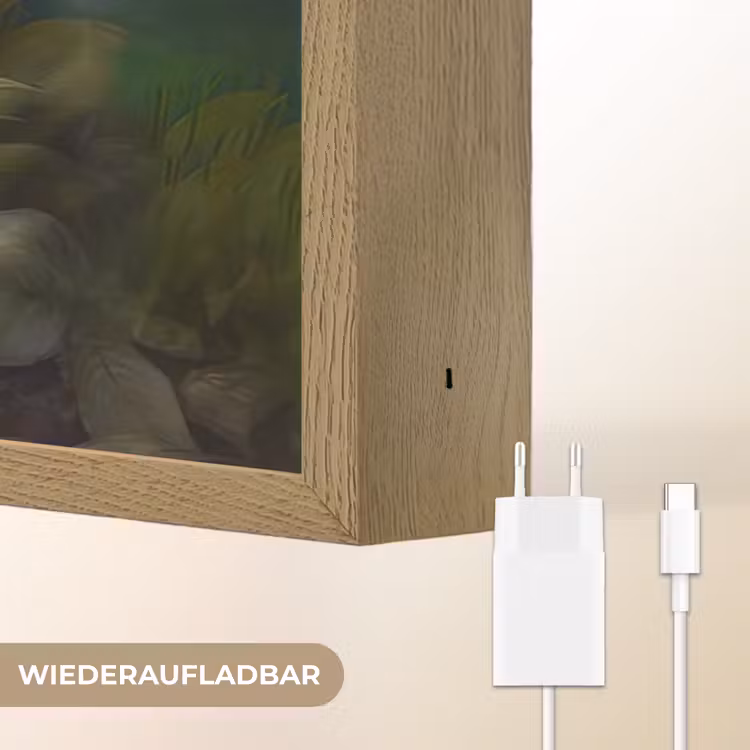 Kitten - Illustratie - Bloemen - Natuur - Kat Light Box met batterij (Wandlamp kind) middel -USP_websiteoplaadbaarDE
