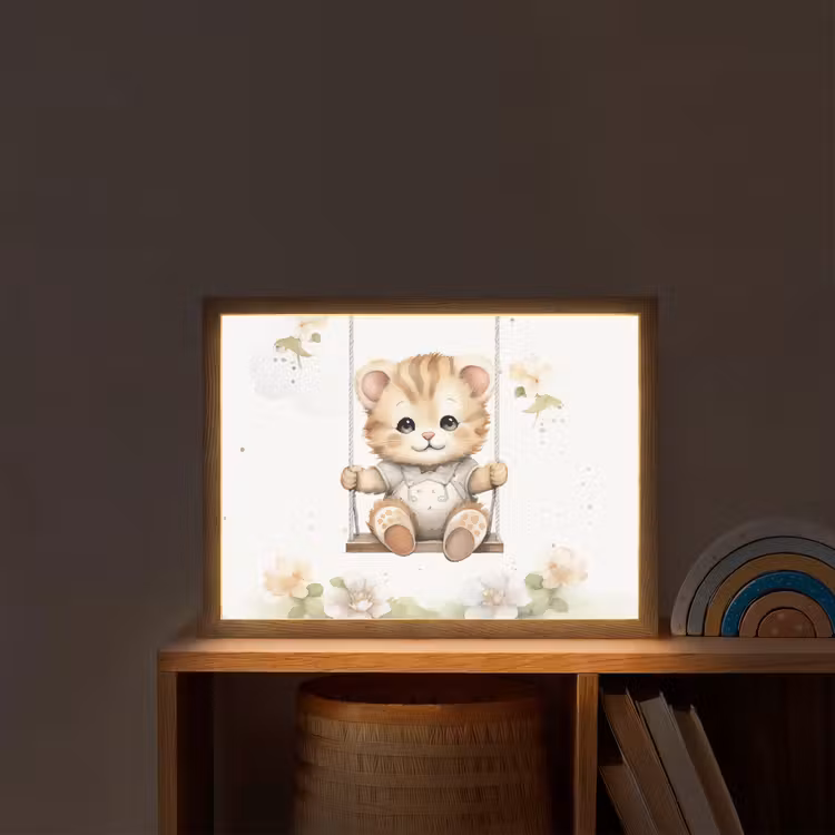 Poes - Baby - Dier - Kinderen Light Box met batterij (Wandlamp kind) middel -sfeer1_kind