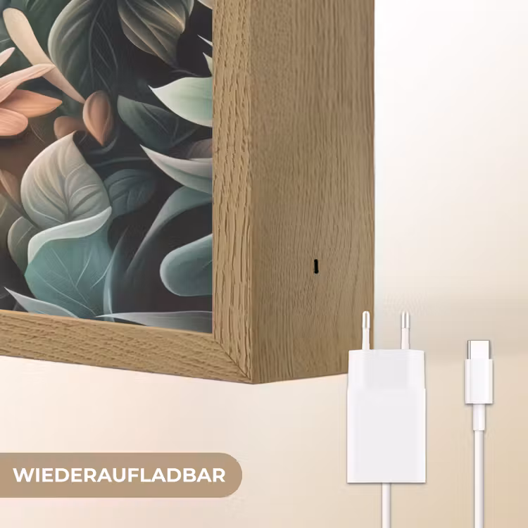 Kat - Bloemen - Vlinders - Roze Light Box met batterij (Wandlamp kind) middel -USP_websiteoplaadbaarDE