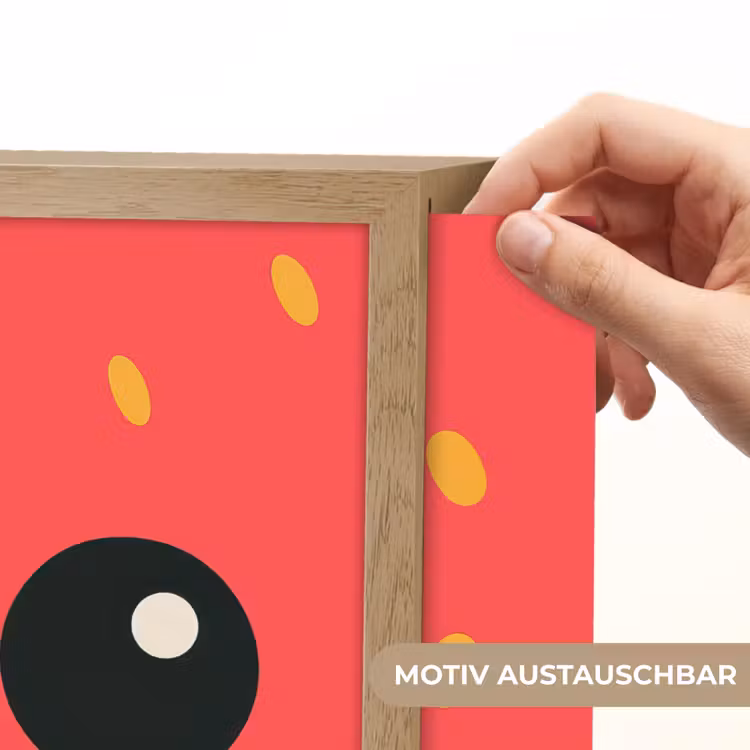 Kat - Aardbei - Cartoon Light Box met batterij (Wandlamp kind) middel -USP_websiteprintDE
