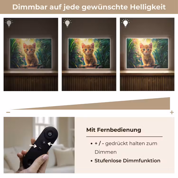 Kat - Huisdier - Natuur Light Box met batterij (Wandlamp kind) middel -USP_dimbaarDE