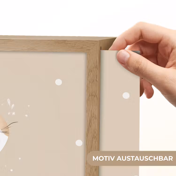 Kat - Kitten - Beige - Stippen Light Box met batterij (Wandlamp kind) middel -USP_websiteprintDE
