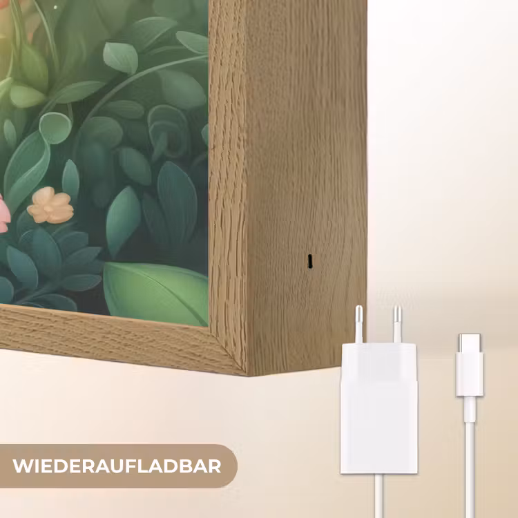 Kat - Zwart - Bos - Vlinders Light Box met batterij (Wandlamp kind) middel -USP_websiteoplaadbaarDE