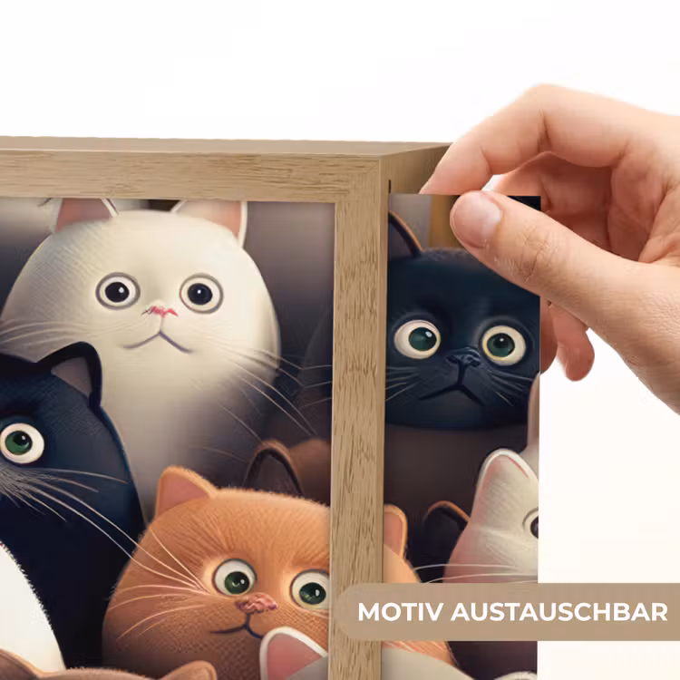 Kat - Dieren - Poes - Patroon - Jongen - Meisje Light Box met batterij (Wandlamp kind) middel -USP_websiteprintDE
