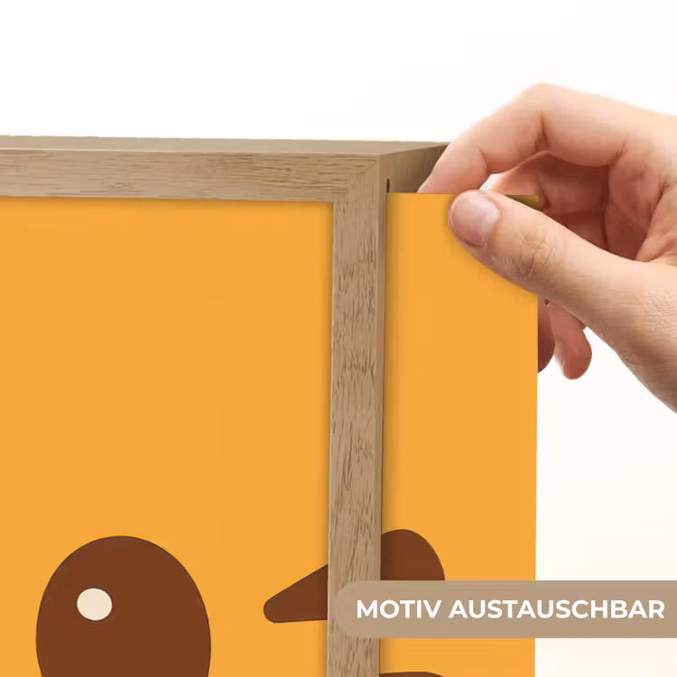 Kat - Simplistisch - Oranje - Vrolijk Light Box met batterij (Wandlamp kind) middel -USP_websiteprintDE