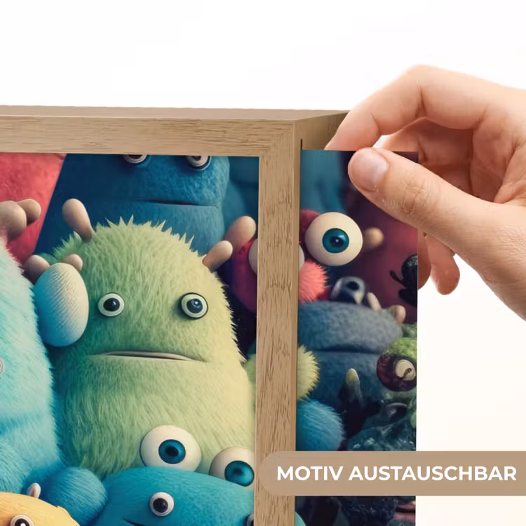 Kids - Monster - Regenboog - Design - Meiden - Jongens Light Box met batterij (Wandlamp kind) middel -USP_websiteprintDE