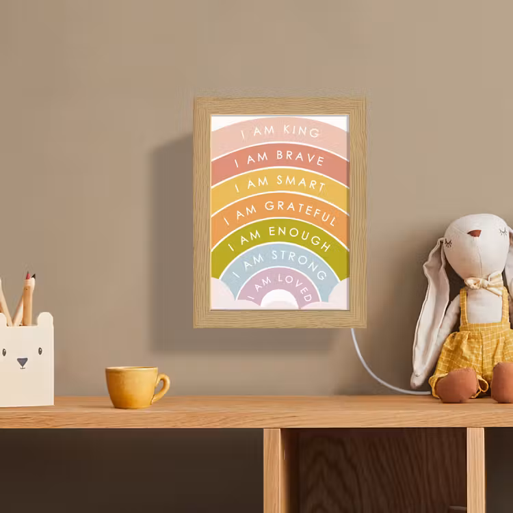 Kinderkamer - Quotes - Regenboog - Kleuriijk Light Box met kabel (Wandlamp kind) klein -sfeer2_kind