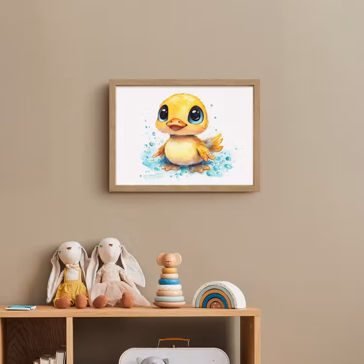 Eendje - Badeend - Geel Light Box met batterij (Wandlamp kind) middel -sfeer2_kind