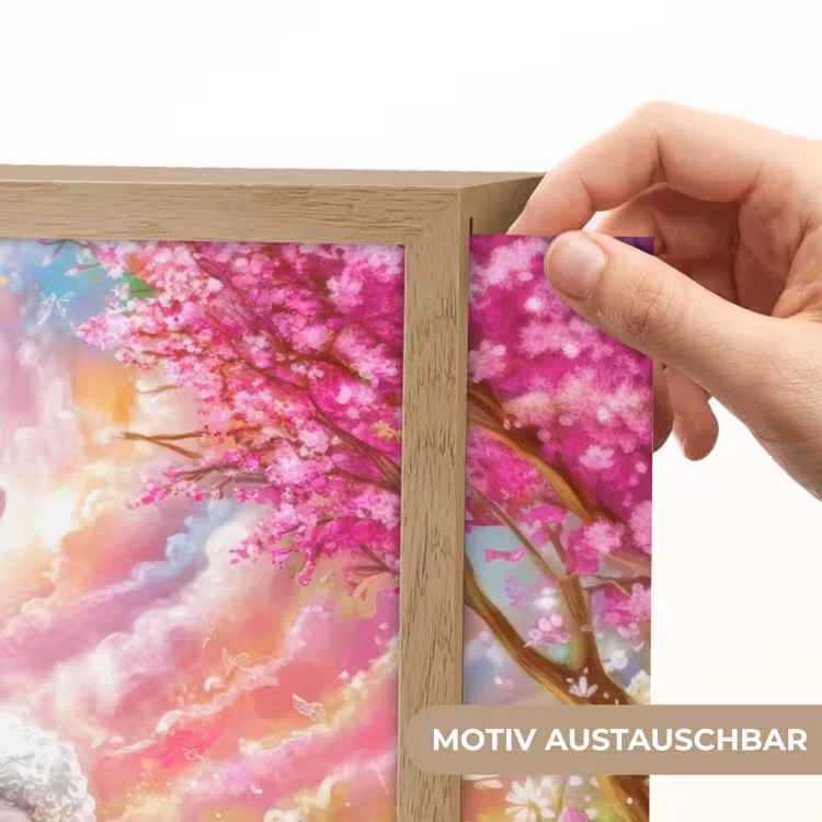 Hertje - Lammetje - Bloemen - Pastel Light Box met batterij (Wandlamp kind) middel -USP_websiteprintDE