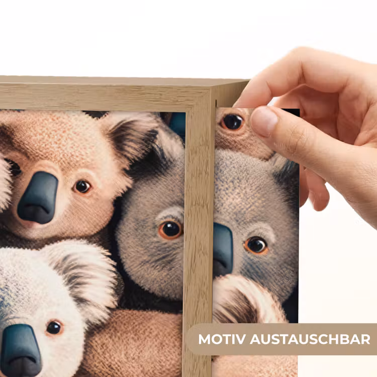 Koala - Dieren - Patronen - Grijs - Bruin - Kinderen Light Box met batterij (Wandlamp kind) middel -USP_websiteprintDE
