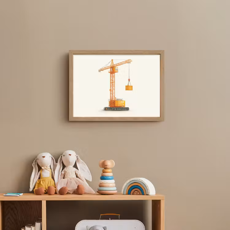 Kraan - Oranje - Scheepscontainer Light Box met batterij (Wandlamp kind) middel -sfeer2_kind