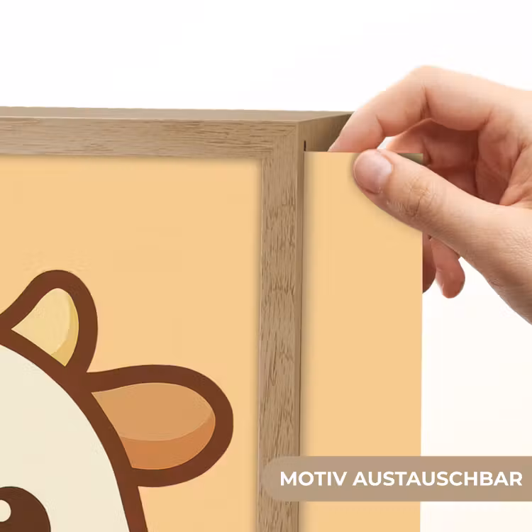 Koe - Oranje - Cartoon Light Box met batterij (Wandlamp kind) middel -USP_websiteprintDE