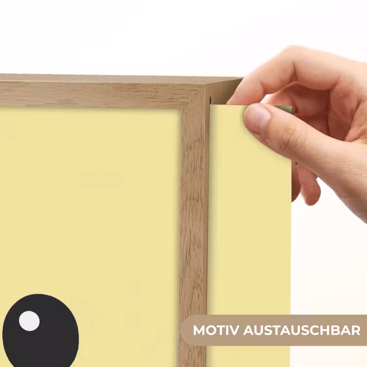 Kuiken - Vrolijk - Geel - Minimalistisch Light Box met batterij (Wandlamp kind) middel -USP_websiteprintDE