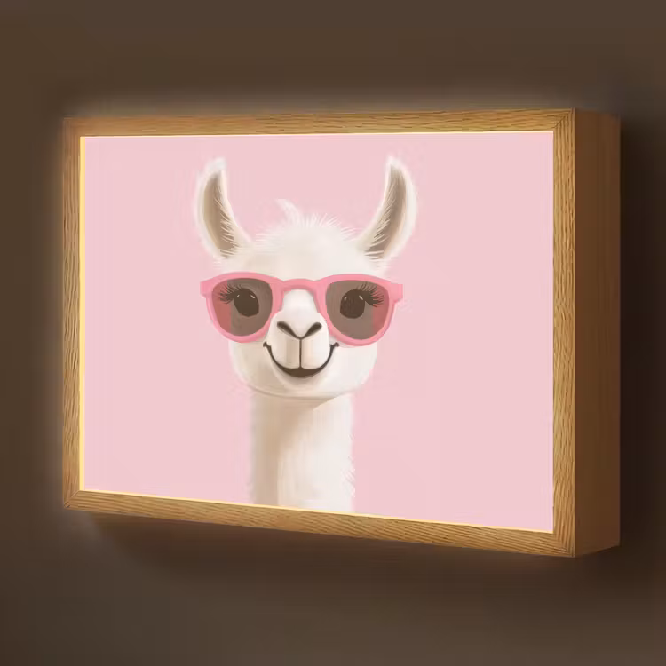 Lama - Zonnebril - Roze Light Box met batterij (Wandlamp kind) middel -z3d_website