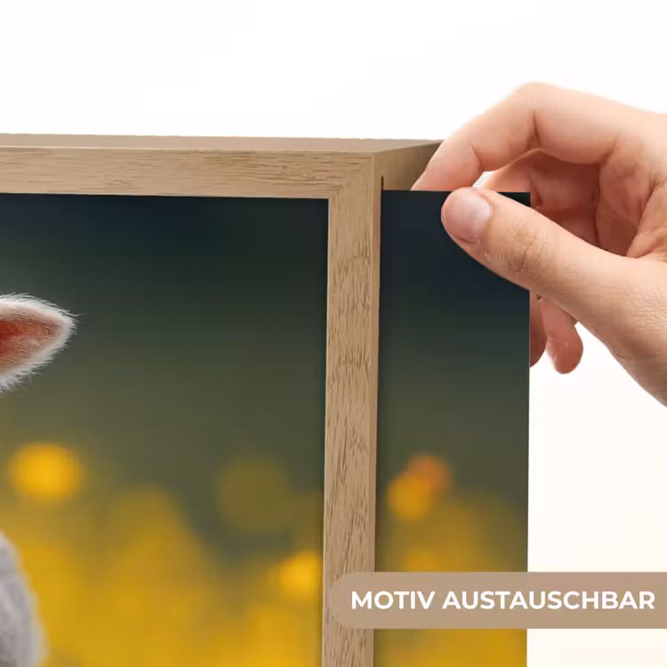 Lammetje - Gras - Bloemen - Geel Light Box met batterij (Wandlamp kind) middel -USP_websiteprintDE