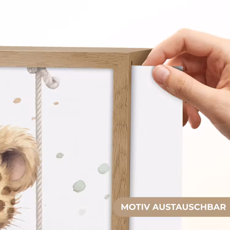 Luipaard - Dier - Kinderen Light Box met batterij (Wandlamp kind) middel -USP_websiteprintDE
