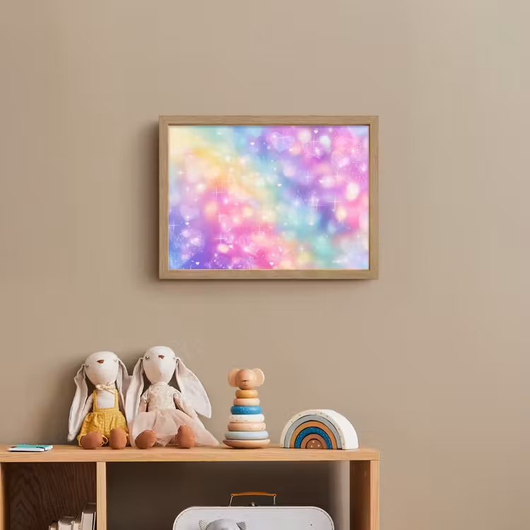 Licht - Regenboog - Hartjes Light Box met batterij (Wandlamp kind) middel -sfeer2_kind