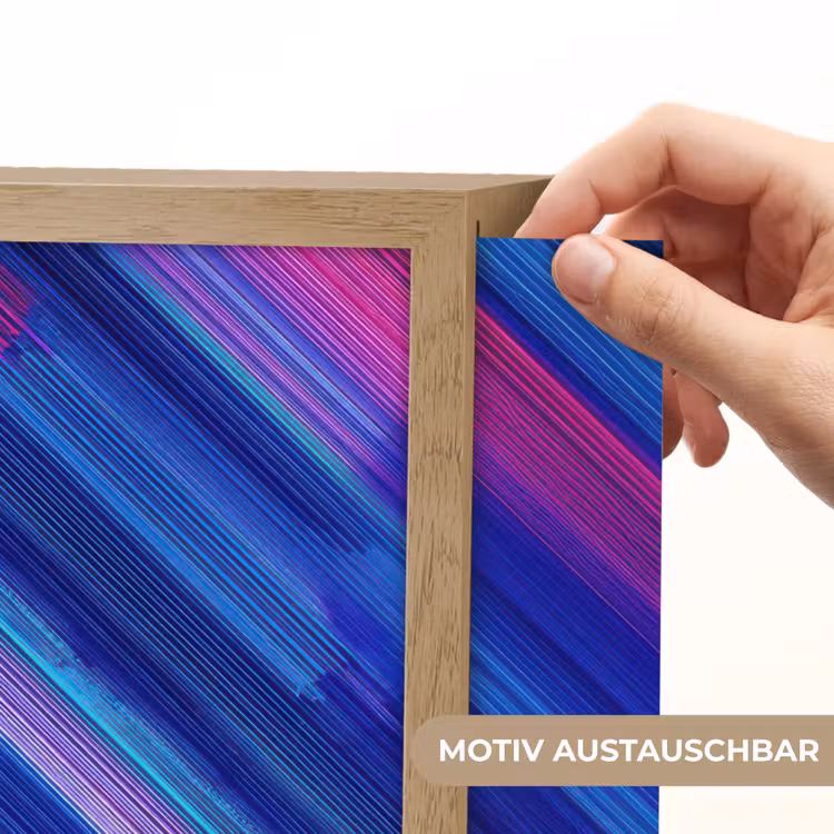 Lijnen - Abstract - Patroon - Donkerblauw Light Box met batterij (Wandlamp kind) middel -USP_websiteprintDE