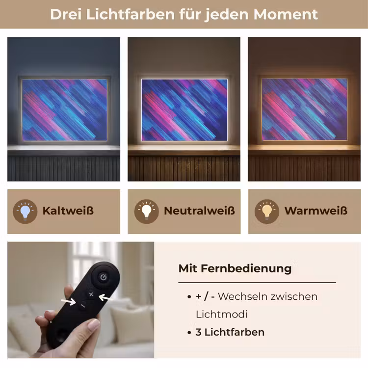 Lijnen - Abstract - Patroon - Donkerblauw Light Box met batterij (Wandlamp kind) middel -USP_lichtkleurDE
