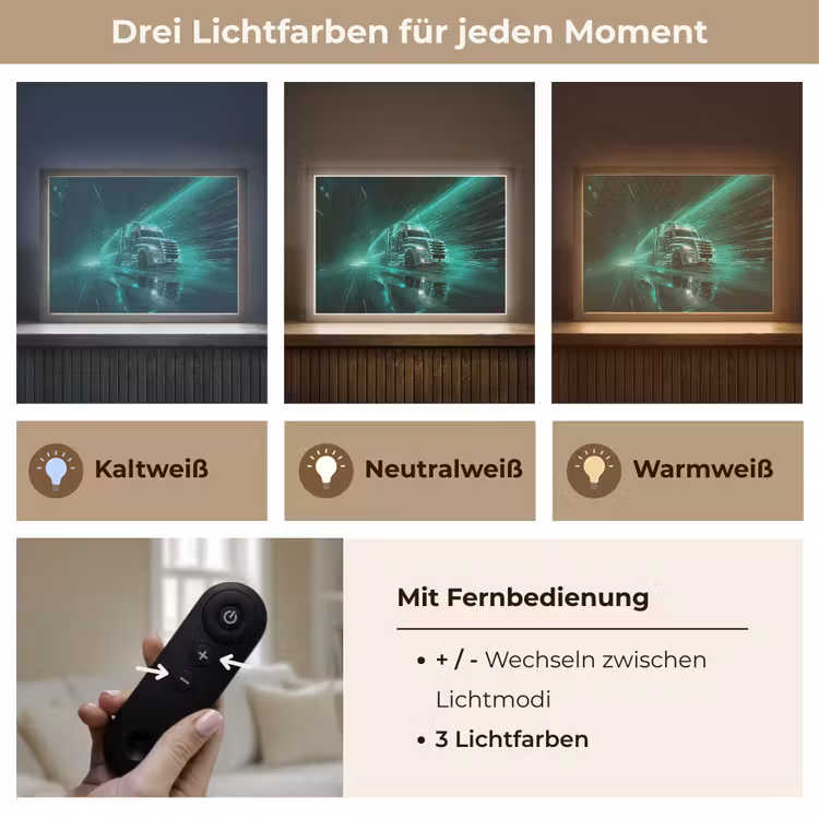 Vrachtwagen - Snelheid - Groen - Neon Light Box met batterij (Wandlamp kind) middel -USP_lichtkleurDE