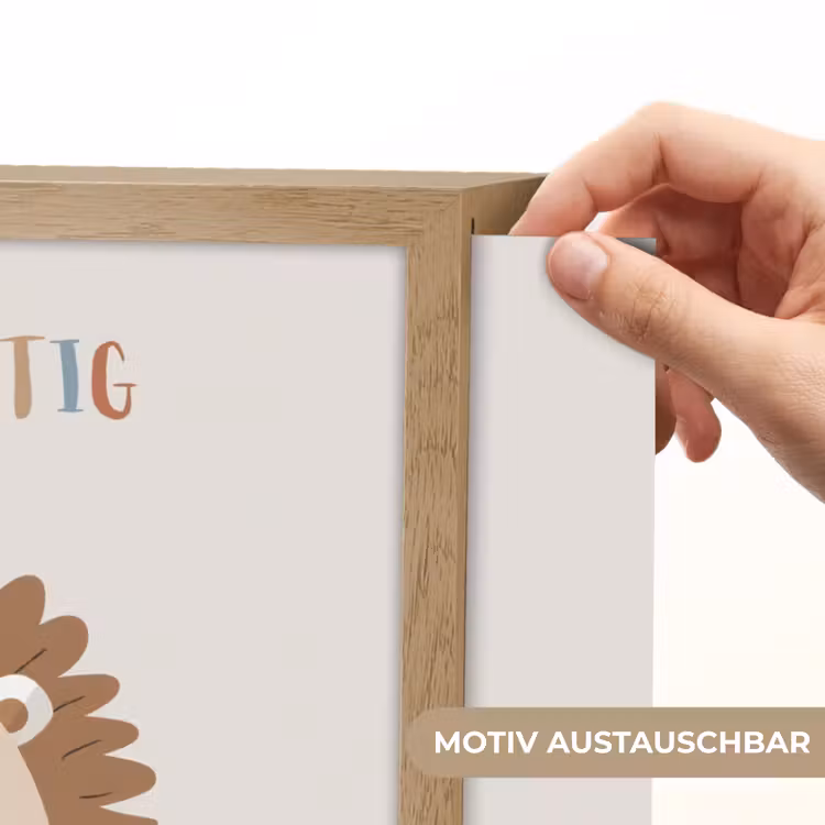 Leeuw - Beige - Dier - Moedig - Quote Light Box met batterij (Wandlamp kind) middel -USP_websiteprintDE